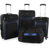 imageNautica Seascape Collection 4pc Softside Luggage SetBlackBlue