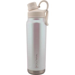 imageNautica 25 oz hydration flask DoubleWall Vacuum Insulated bottle Leak Proof ampamp BPA Free LIGHT BLUEIridescent Cream