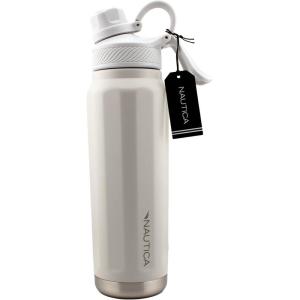 imageNautica 25 oz hydration flask DoubleWall Vacuum Insulated bottle Leak Proof ampamp BPA Free LIGHT BLUELIGHT GREY