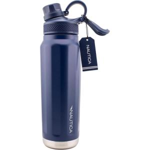 imageNautica 25 oz hydration flask DoubleWall Vacuum Insulated bottle Leak Proof ampamp BPA Free LIGHT BLUENavy