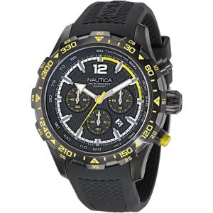imageNautica Mens Black Silicone Strap Watch Model NAPNSS403