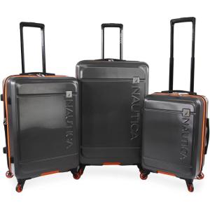 imageNautica Roadie 3pc Hardside Luggage SetGreyOrange