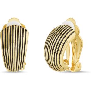 imageNautica Textured Shell Hoop Clip On Earrings for Women