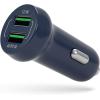 imageNautica Dual Port Car Charger 12W Output 2X USBA Port Quick Charge Compatible with iPhone Android Phones Tablets Powerbanks NavyNavy