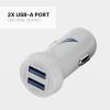 imageNautica Dual Port Car Charger 12W Output 2X USBA Port Quick Charge Compatible with iPhone Android Phones Tablets Powerbanks NavyWhite