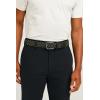 imageNautica Mens Casual Leather Belt  Everyday  Classic  Pants  Jeans  Khakis  Chinos  Metal BuckleBraided Two Tone  BlackGrey