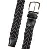 imageNautica Mens Casual Leather Belt  Everyday  Classic  Pants  Jeans  Khakis  Chinos  Metal BuckleBraided Two Tone  BlackGrey