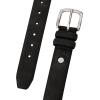 imageNautica Mens Casual Leather Belt  Everyday  Classic  Pants  Jeans  Khakis  Chinos  Metal BuckleCasual Padded  Black