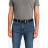 imageNautica Mens Casual Leather Belt  Everyday  Classic  Pants  Jeans  Khakis  Chinos  Metal BuckleEngraved Keeper  Black