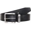 imageNautica Mens Casual Leather Belt  Everyday  Classic  Pants  Jeans  Khakis  Chinos  Metal BuckleEngraved Keeper  Black