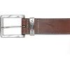 imageNautica Mens Casual Leather Belt  Everyday  Classic  Pants  Jeans  Khakis  Chinos  Metal BuckleEngraved Keeper  Brown