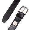 imageNautica Mens Casual Leather Belt  Everyday  Classic  Pants  Jeans  Khakis  Chinos  Metal BuckleEngraved Logo  Black