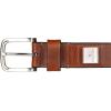 imageNautica Mens Casual Leather Belt  Everyday  Classic  Pants  Jeans  Khakis  Chinos  Metal BuckleEngraved Logo  Tan