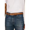 imageNautica Mens Casual Leather Belt  Everyday  Classic  Pants  Jeans  Khakis  Chinos  Metal BuckleSignature Canvas  Cognac
