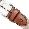 imageNautica Mens Casual Leather Belt  Everyday  Classic  Pants  Jeans  Khakis  Chinos  Metal BuckleWebbing Logo  Khaki