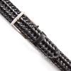imageNautica Mens Casual Leather Belt  Everyday  Classic  Pants  Jeans  Khakis  Chinos  Metal BuckleWoven Detail  Black