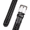 imageNautica Mens Casual Leather Belt  Everyday  Classic  Pants  Jeans  Khakis  Chinos  Metal BuckleWoven Detail  Black