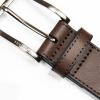 imageNautica Mens Double Stitch Dress Leather Belt for Suits and PantsCenter Woven  Brown