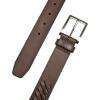 imageNautica Mens Double Stitch Dress Leather Belt for Suits and PantsCenter Woven  Brown