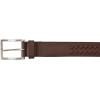 imageNautica Mens Double Stitch Dress Leather Belt for Suits and PantsCenter Woven  Brown