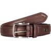 imageNautica Mens Double Stitch Dress Leather Belt for Suits and PantsLogo Inlay Double Stitch  Brown