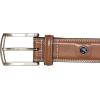 imageNautica Mens Double Stitch Dress Leather Belt for Suits and PantsLogo Inlay Double Stitch  Cognac