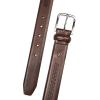 imageNautica Mens Double Stitch Dress Leather Belt for Suits and PantsPerforated  Brown