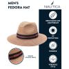 imageNautica Mens Fedora Hat  Classic Brim Straw Sun Hat with UV Protection and Decorative Band for Outdoor AdventuresBrown