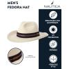 imageNautica Mens Fedora Hat  Classic Brim Straw Sun Hat with UV Protection and Decorative Band for Outdoor AdventuresKhaki