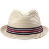 imageNautica Mens Fedora Hat  Classic Brim Straw Sun Hat with UV Protection and Decorative Band for Outdoor AdventuresKhakiRed