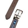 imageNautica Mens Reversible Leather Belt  2in1  Classic  Everyday  Business  Work  Dress  Casual  Metal BuckleFlag Logo  Brown