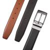 imageNautica Mens Reversible Leather Belt  2in1  Classic  Everyday  Business  Work  Dress  Casual  Metal BuckleGunmetal Logo  BlackCognac