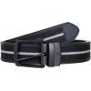 imageNautica Mens Reversible Leather Belt  2in1  Classic  Everyday  Business  Work  Dress  Casual  Metal BuckleSignature Logo  Black RibbonLeather