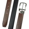 imageNautica Mens Reversible Leather Belt  2in1  Classic  Everyday  Business  Work  Dress  Casual  Metal BuckleStitched  TanBlack