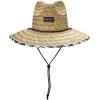 imageNautica Mens Straw Lifeguard Hat  Lightweight Wide Brim Outdoor Beach Sun Hats for Men with Adjustable Chin StrapBlackWhite