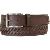 imageNautica Mens Double Stitch Dress Leather Belt for Suits and PantsCenter Woven  Brown