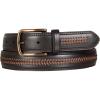 imageNautica Mens Double Stitch Dress Leather Belt for Suits and PantsLeather Laced  Brown