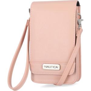 imageNautica Catalina RFID Womens Crossbody Bag Vegan Leather Compact Cell Phone Shoulder Travel Purse HolderBlush