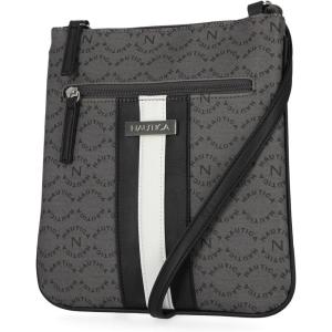 imageNautica Lakeside Signature Jaquard North South Crossbody BagBlack Patent