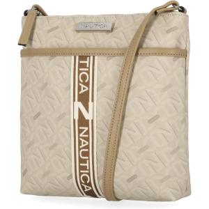 imageNautica Lakeside Signature Jaquard North South Crossbody BagLinked Wheat