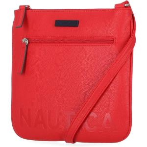 imageNautica Lakeside Signature Jaquard North South Crossbody BagRed