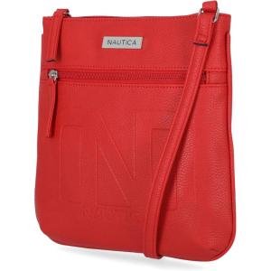 imageNautica Lakeside Signature Jaquard North South Crossbody BagRed Bannerman