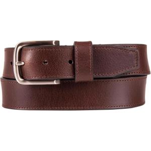 imageNautica Mens Casual Leather Belt  Everyday  Classic  Pants  Jeans  Khakis  Chinos  Metal BuckleEngraved Logo  Brown