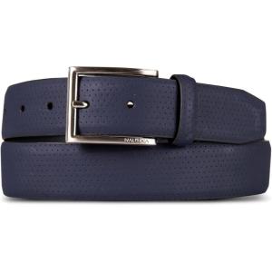 imageNautica Mens Double Stitch Dress Leather Belt for Suits and PantsPerforated Dress  Navy