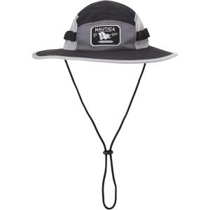 imageNautica Mens Mainsail Boonie Hat  UV Protection Wide Brim Safari Fishing HatBlack