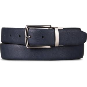 imageNautica Mens Reversible Leather Belt  2in1  Classic  Everyday  Business  Work  Dress  Casual  Metal BucklePebbled  NavyBlack