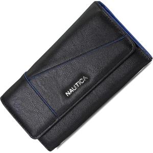 imageNautica Money Manager RFID Slim and Small Wallet for Women  Credit Card Holder with Coin Purse and Zipper Wallet Womens Clutch OrganizerBlack
