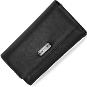 imageNautica Money Manager RFID Slim and Small Wallet for Women  Credit Card Holder with Coin Purse and Zipper Wallet Womens Clutch OrganizerBlack Buff