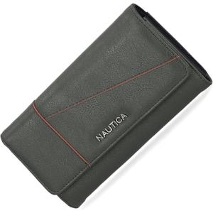 imageNautica Money Manager RFID Slim and Small Wallet for Women  Credit Card Holder with Coin Purse and Zipper Wallet Womens Clutch OrganizerOlive