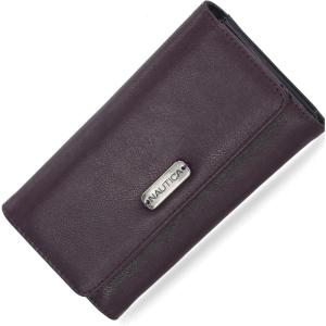 imageNautica Money Manager RFID Slim and Small Wallet for Women  Credit Card Holder with Coin Purse and Zipper Wallet Womens Clutch OrganizerPlum